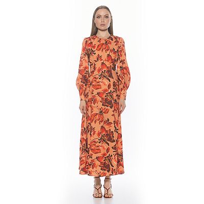 Women's ALEXIA ADMOR Yesenia Flowy Long Sleeve Maxi Dress