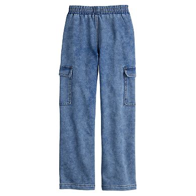 Girls 7-16 Vanilla Star Indigo Knit Pull-On Cargo Pants