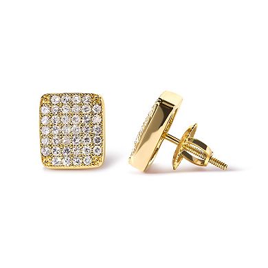 Haus of Brilliance 14k Gold 1/2 Carat T.W. Diamond Cluster Stud Earrings