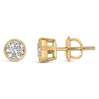 Haus of Brilliance 14k Gold 1 Carat T.W. Lab Grown Diamond Solitaire Stud Earrings