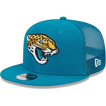 Youth New Era Teal Jacksonville Jaguars Main Trucker 9FIFTY Snapback Hat