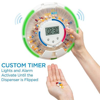 Livefine Automatic Pill Dispenser with 28-day Organizer, 6 Dosage Templates, Lcd Display