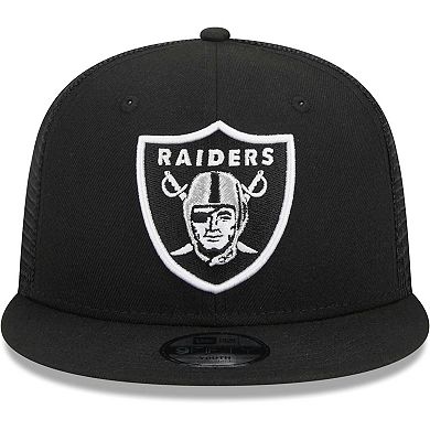 Youth New Era Black Las Vegas Raiders Main Trucker 9FIFTY Snapback Hat