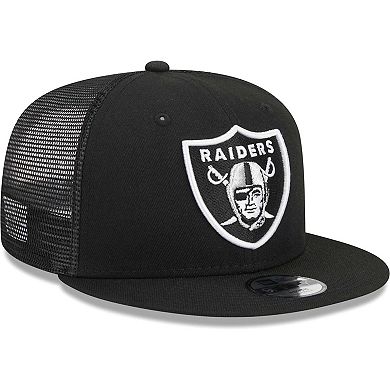 Youth New Era Black Las Vegas Raiders Main Trucker 9FIFTY Snapback Hat