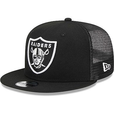 Youth New Era Black Las Vegas Raiders Main Trucker 9FIFTY Snapback Hat