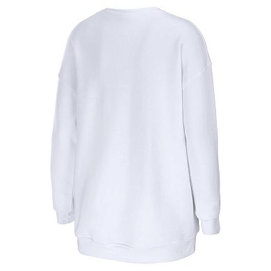 Women's WEAR by Erin Andrews White Miami Dolphins Domestic Pullover Sweatshirt