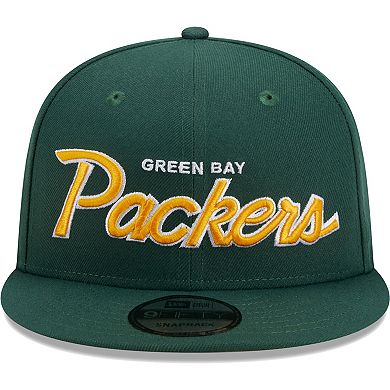 Men's New Era Green Green Bay Packers Main Script 9FIFTY Snapback Hat