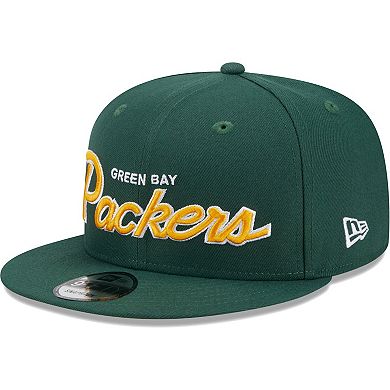 Men's New Era Green Green Bay Packers Main Script 9FIFTY Snapback Hat