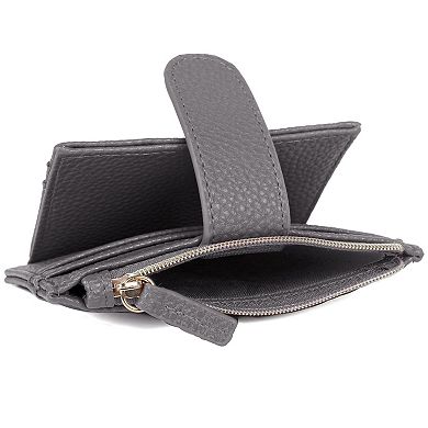 Julia Buxton Solid Pebble Vegan Leather Bifold Slim Card Case