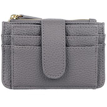 Julia Buxton Solid Pebble Vegan Leather Bifold Slim Card Case