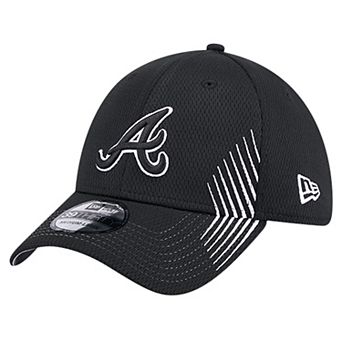 Men's New Era Black Atlanta Braves Active Dash Mark 39THIRTY Flex Hat