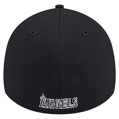 Men's New Era Black Los Angeles Angels Active Dash Mark 39THIRTY Flex Hat