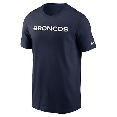 Men's Nike Navy Denver Broncos Primetime Wordmark Essential T-Shirt