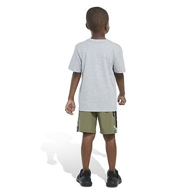 Toddler Boy adidas Cotton Tee & Camo Woven Shorts Set