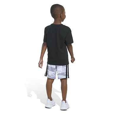Toddler Boy adidas Cotton Tee & Camo Shorts Set