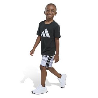Toddler Boy adidas Cotton Tee & Camo Shorts Set