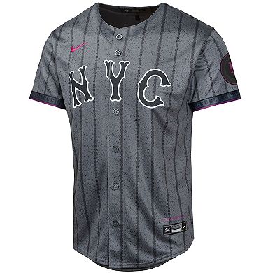 Youth Nike Francisco Lindor Graphite New York Mets 2024 City Connect Limited Player Jersey