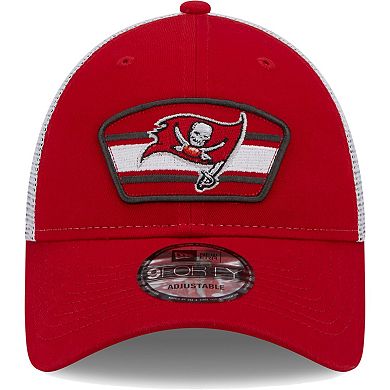 Men's New Era Red/White Tampa Bay Buccaneers Logo Patch Trucker 9FORTY Snapback Hat