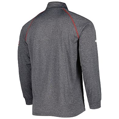 Men's Stitches Heather Gray St. Louis Cardinals Wordmark Raglan Quarter-Zip Top