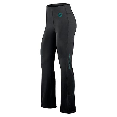 Women's Fanatics Black Miami Dolphins Studio Fitted Flared Leggings