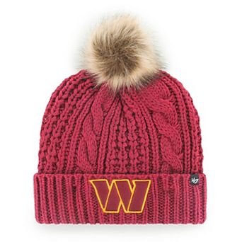 Women's '47 Burgundy Washington Commanders Logo Meeko Cuffed Knit Hat with Pom