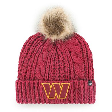 Women's '47 Burgundy Washington Commanders Logo Meeko Cuffed Knit Hat with Pom