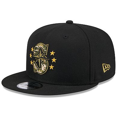 Men's New Era  Black Seattle Mariners 2024 Armed Forces Day 9FIFTY Snapback Hat