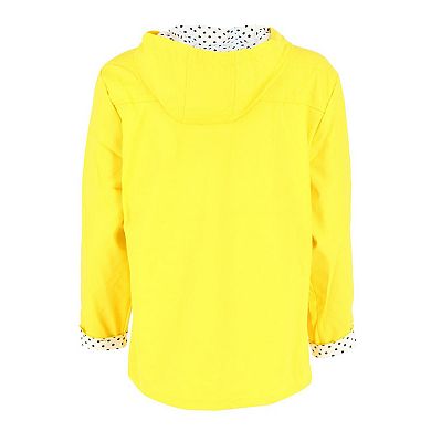 Women's Hooded Rain Slicker Jacket With Toggle
