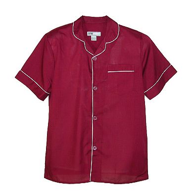 Men's Short Sleeve Long Leg Solid Pajama Set