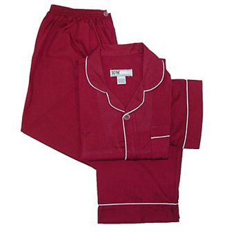 Men's Short Sleeve Long Leg Solid Pajama Set