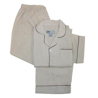Men's Short Sleeve Long Leg Solid Pajama Set
