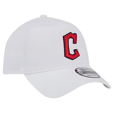 Men's New Era White Cleveland Guardians TC A-Frame 9FORTY Adjustable Hat