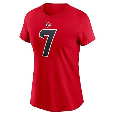 Women's Nike C.J. Stroud Red Houston Texans Player Name & Number T-Shirt
