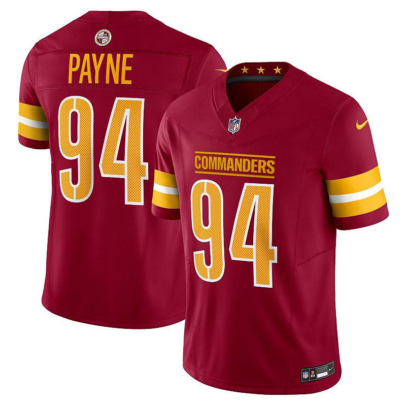 Men's Nike Daron Payne Burgundy Washington Commanders Vapor F.U.S.E. Limited Jersey, Size: 2XL, Wft Med Re