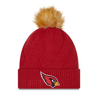 Women's New Era Cardinal Arizona Cardinals Snowy Cuffed Knit Hat with Pom