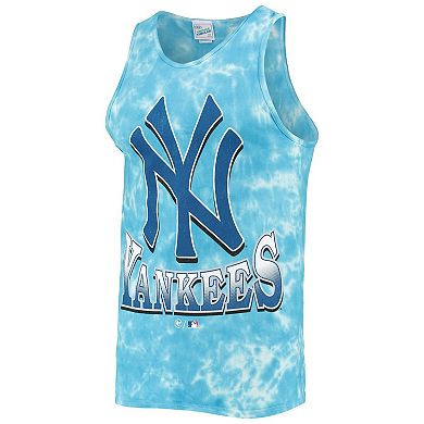 Men's '47 Blue New York Yankees Big Leaguer Tubular Tie-Dye Tank Top