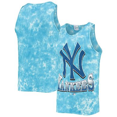 Men's '47 Blue New York Yankees Big Leaguer Tubular Tie-Dye Tank Top