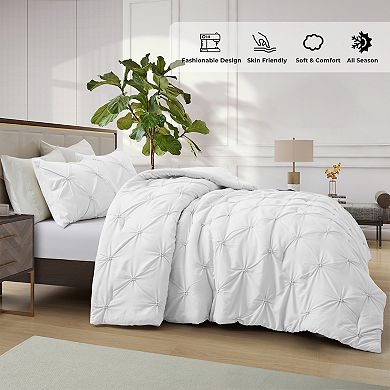 Unikome Pinch Pleat Down-alternative Comforter Set-soft Bedding For All Seasons