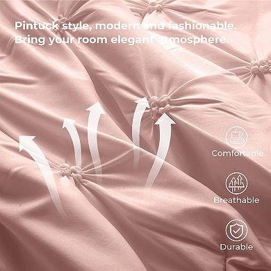 Unikome All-season Soft Bedding-pinch Pleat Comforter Set With Shams