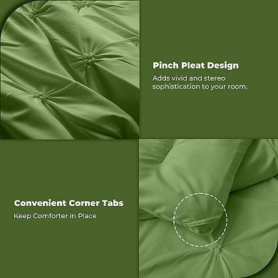 Unikome Cozy All-season Comforter-pinch Pleat Design Down-alternative Comforter Set