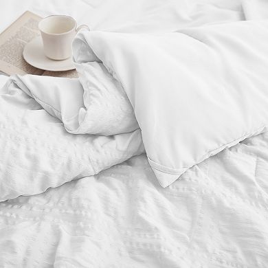 Unikome Soft Bedding Set Seersucker Chic Comforter Set, All Season Hotel Style Bedding Set