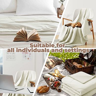 Unikome Oversize Blanket Reversible Ultra Soft Waffle Blanket For Hot Sleepers