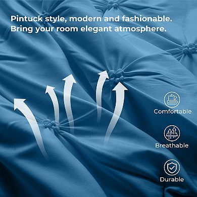 Unikome Premium Soft Bedding Set All Season Pinch Pleat Down-alternative Comforter Set