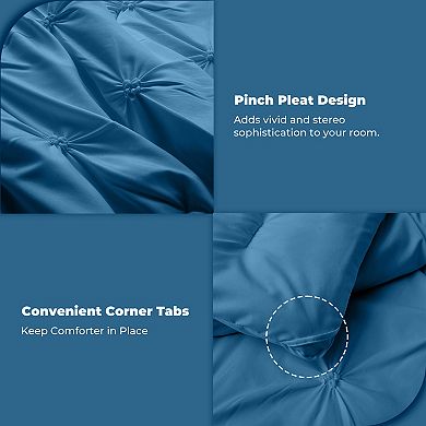 Unikome Premium Soft Bedding Set All Season Pinch Pleat Down-alternative Comforter Set