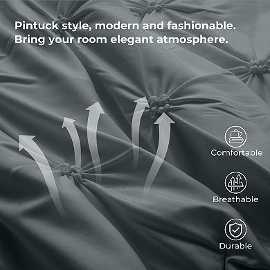 Unikome All Season Soft Down Alternative Bed Comforter- Pintuck Bed Comforter Set