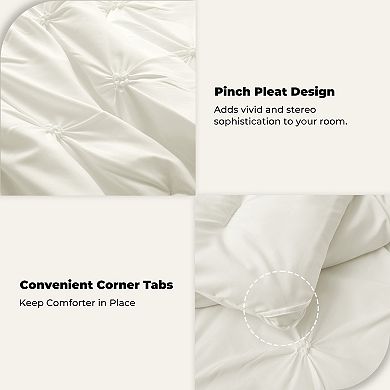 Unikome All Season Soft Down Alternative Bed Comforter- Pintuck Bed Comforter Set