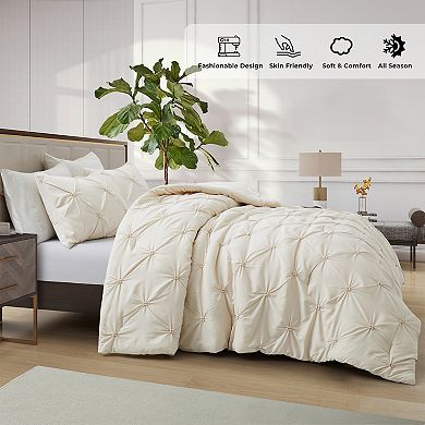 Unikome All Season Soft Down Alternative Bed Comforter- Pintuck Bed Comforter Set