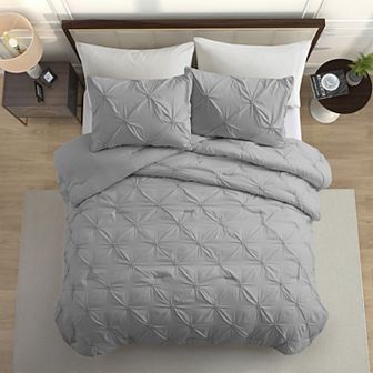 Unikome Pintuck Bed Comforter Set- All Season Down-alternative Comforter Set