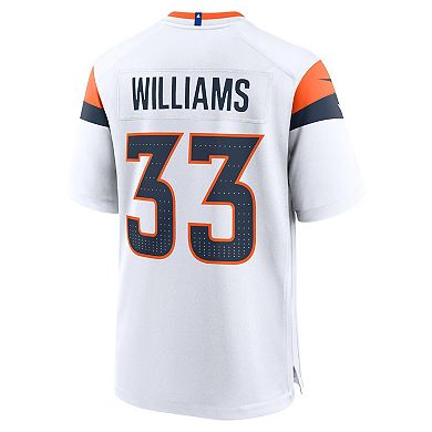 Men's Nike Javonte Williams White Denver Broncos Mile High Collection Game Jersey