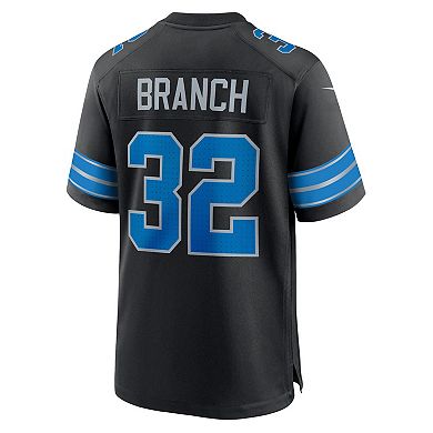 Men's Nike Brian Branch Black Detroit Lions 2nd Alternate Game Jersey